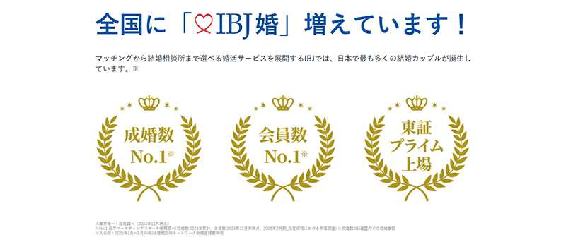 婚活サービスの大手である株式会社IBJ