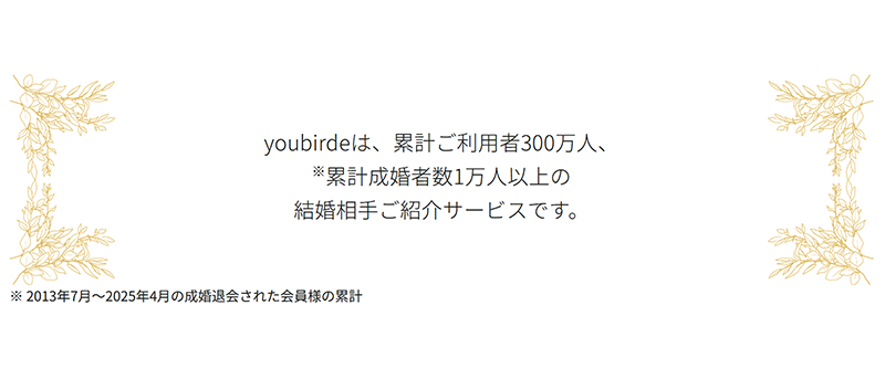 youbrideの累計利用者数と累計成婚者数