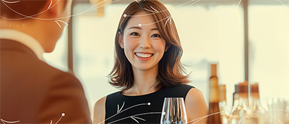 婚活パーティーに参加する女性